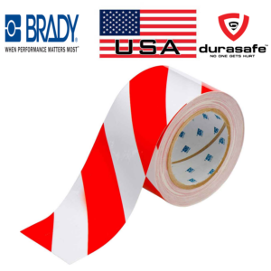 Brady 104348 ToughStripe Red/White Floor Marking Tape 3" x 100'