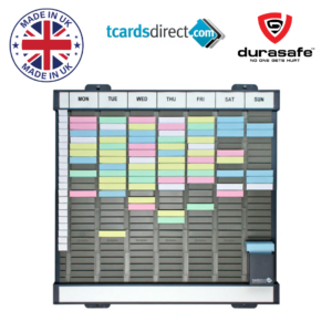 T CARDS DIRECT Size 2 T Card Board (7 x 22), Standard 22 slots deep (Height 476mm) Fully Assembled come with 500pcs Paper TCards Size 2 (Mixed Colours) & A Pack of Index TCards Size 10 (White)