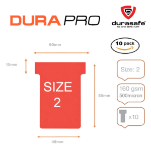 Durapro T CARD PVC Size 2, Thickness 500 micron 6 Colours - White. Yellow, Green, Blue, Red, Orange 1 pack of 10 pc
