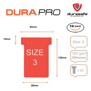 Durapro T CARD PVC Size 3, Thickness 500 micron 6 Colors-White. Yellow, Green, Blue, Red, Orange 1 pack of 10 pc