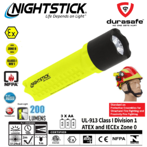 NIGHTSTICK XPP-5418GX Intrinsically Safe Flashlight ATEX Zone O Class 1 Div NFPA Standard for Fire Fighting
