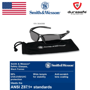 Smith & Wesson 3016308 Equalizer Safety Glasses with Gunmetal Frame and Anti-Fog Smoke Lens