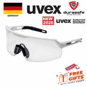 UVEX 9122415 Ultrashield Safety Spectacle White/Black Frame Clear Polycarbonate Len